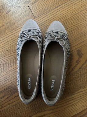 VIVAIA Women's Knit Ballet Flats — Taupe & Black Pattern